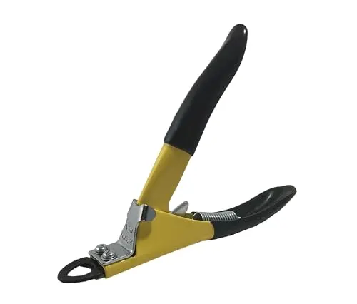Resco yellow guillotine-style dog nail clippers made in the USA.