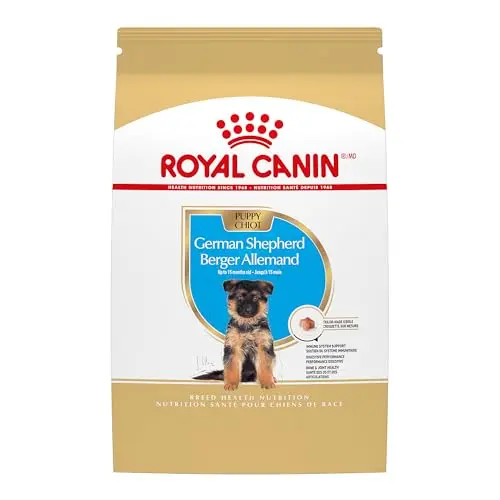 Royal Canin German Shepherd Puppy dry dog food in a large bag