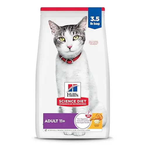 Hill's Science Diet Adult 11+ senior dry cat food bag