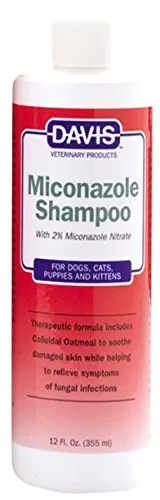 Davis Miconazole Pet Shampoo bottle with beige liquid