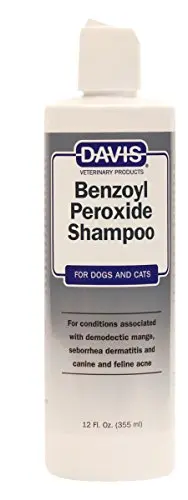 Davis Benzoyl Peroxide Medicated Dog and Cat Shampoo white bottle