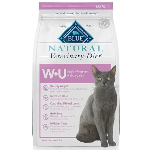 Blue Buffalo Natural Veterinary Diet W+U dry cat food bag