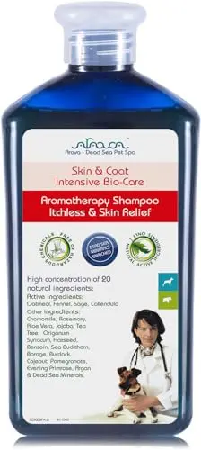 Arava Natural Medicated Dog Shampoo bottle with Dead Sea minerals