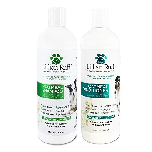 Lillian Ruff Oatmeal Pet Shampoo and Conditioner Set