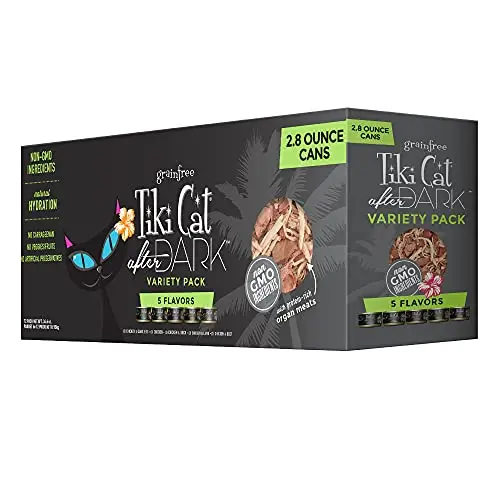 Tiki Cat After Dark high-protein wet cat food cans