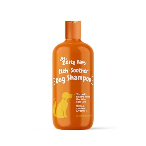 Zesty Paws Oatmeal and Aloe Dog Shampoo bottle with vanilla scent