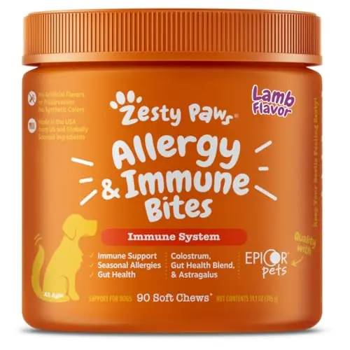 Zesty Paws Allergy Relief soft chew bottle for dogs