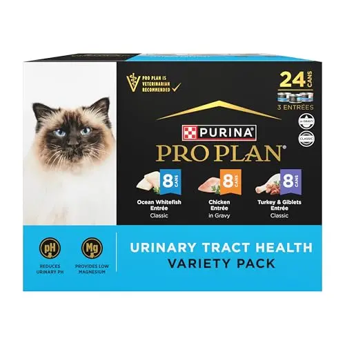 Purina Pro Plan Urinary Tract Health wet cat food variety pack with multiple flavors