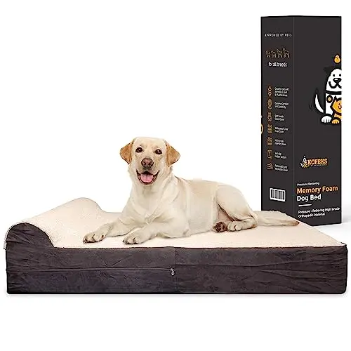 KOPEKS Jumbo Orthopedic Dog Bed with 7-inch memory foam base