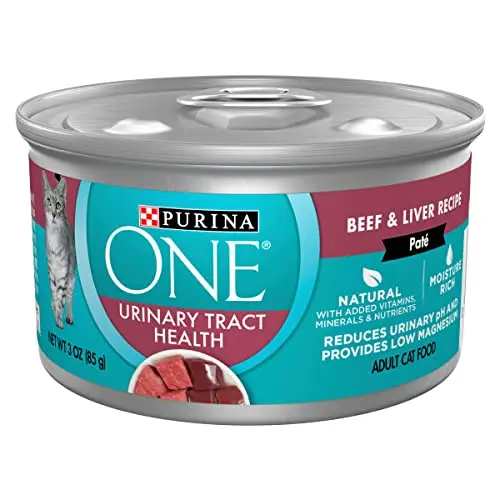 Purina ONE Urinary Tract Health Beef & Liver pate style wet cat food