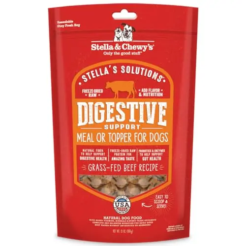 Stella and Chewy's freeze-dried raw beef morsels for dog digestive health