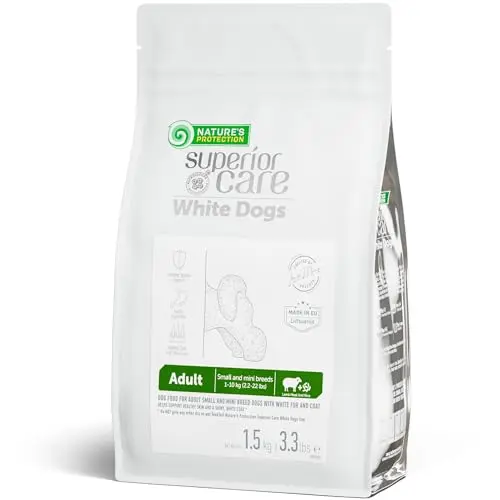 Nature's Protection White Dogs dry dog food bag with lamb and rice formula