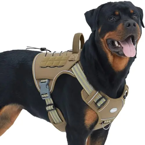 Auroth tactical military style dog harness with MOLLE webbing