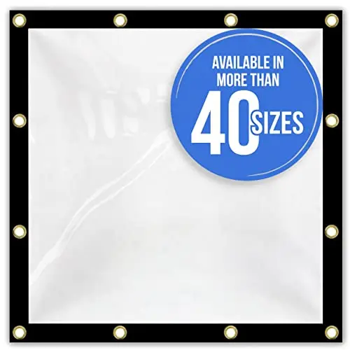 Covers & All heavy-duty 20mil clear PVC tarp with brass grommets