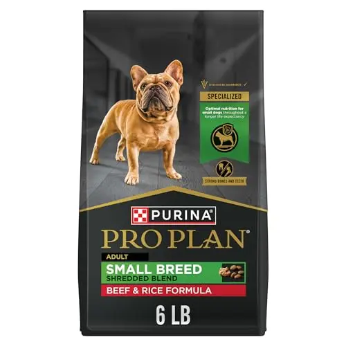 Purina Pro Plan Small Breed Shredded Blend dry dog food bag
