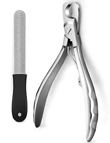 Gobeigo heavy-duty silver metal dog nail clippers with wide jaw.