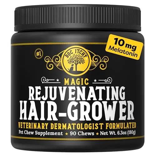 Doc Itchy Rejuvenating Hair-Grower dog chews with melatonin
