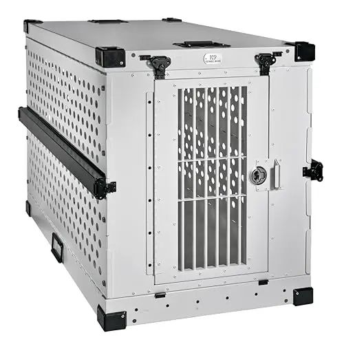 K9 Kennel Boss large white powder-coated aluminum collapsible dog crate