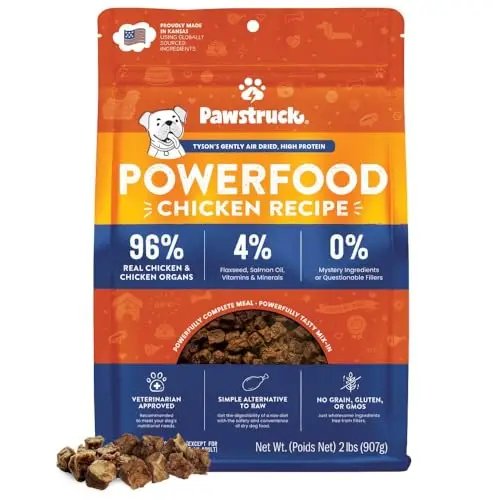 Pawstruck Air Dried Dog Food with Real Chicken in a bag