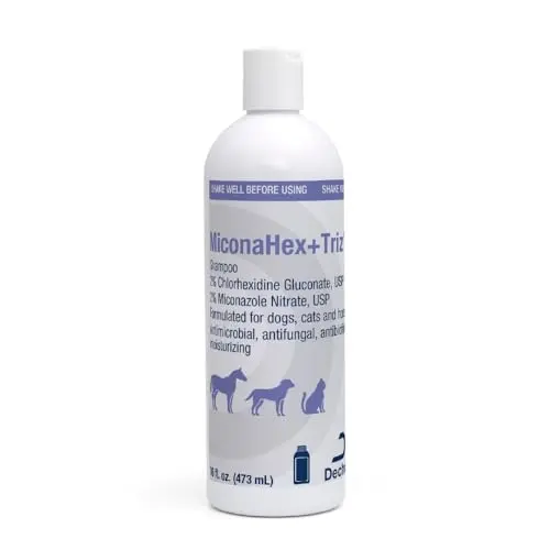 MiconaHex+Triz medicated shampoo bottle for dogs, cats, and horses