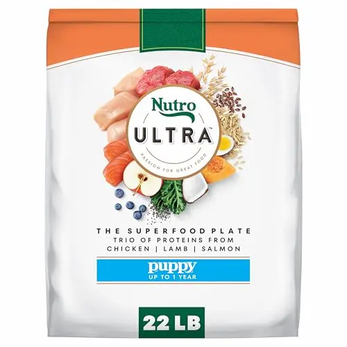 Nutro Ultra High Protein Dry Puppy Food bag with chicken, lamb, and salmon