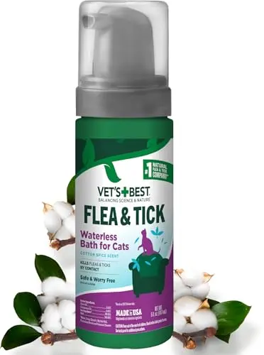 Vet's Best Natural Waterless Flea and Tick Bath foam for cats