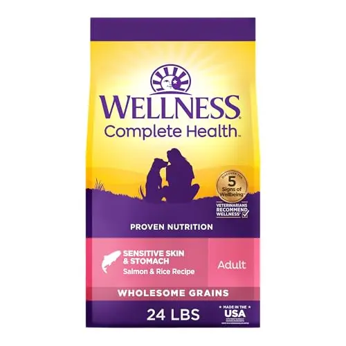 Wellness Complete Health dog food bag for sensitive skin and stomach