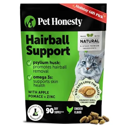 Pet Honesty Hairball Support crunchy and creamy cat chews