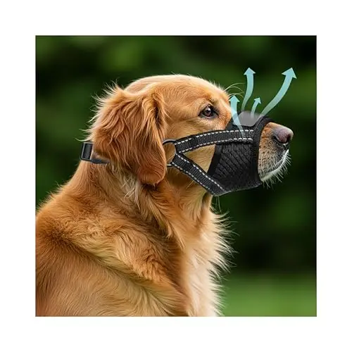 EVOLLAX black breathable mesh muzzle for large dogs