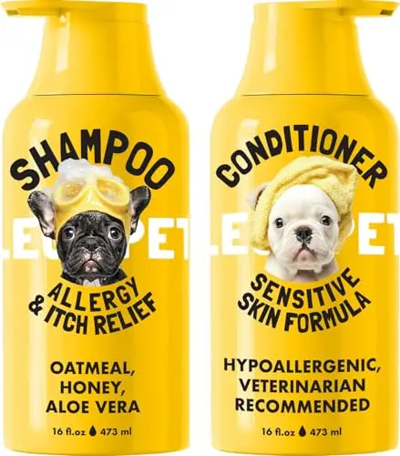 LEGITPET Oatmeal Dog Shampoo and Conditioner 2-pack bottles