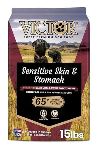 VICTOR Sensitive Skin and Stomach grain-free dry dog food bag lamb meal and sweet potato