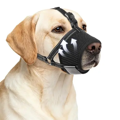 SuplutuX black mesh dog muzzle for large dogs